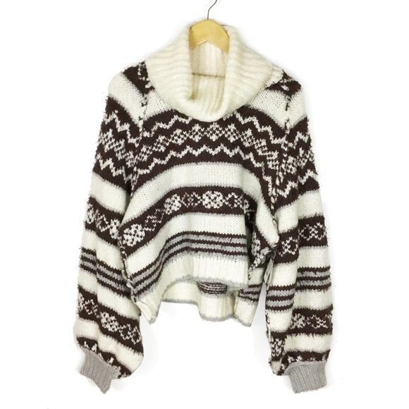 FREE PEOPLE Check Me Out Winter Fog Pullover Sweather - Picture 5 of 16